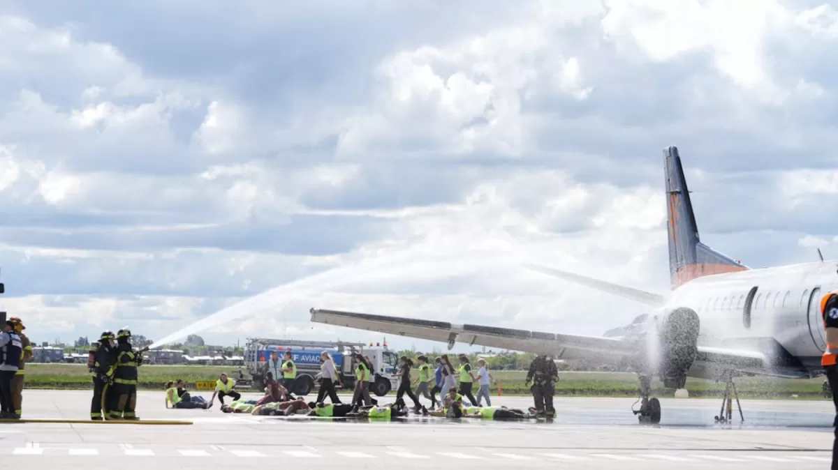 El Aeropuerto Internacional de Rosario realizó el Simulacro General