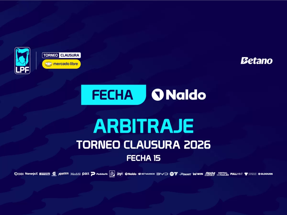 LPF: árbitros para la 15ª jornada del Clausura 2026
