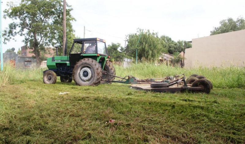 Realizan tareas de desmalezado en espacios verdes de la ciudad