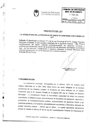 Palo Oliver - Proyecto de Ley