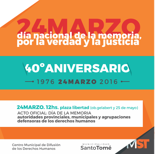 Acto conmemorativo por el Día Nacional de la Memoria, por la Verdad y la Justicia