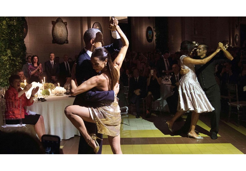 Barack Obama bailó tango en la cena de honor que compartió junto a Macri