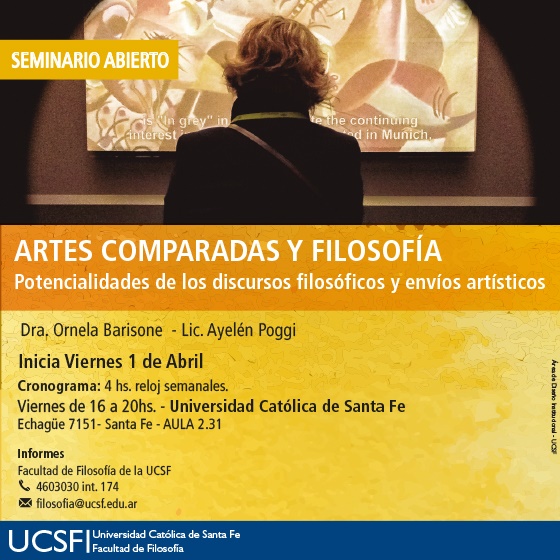 Continúa el Seminario abierto “Artes Comparadas y Filosofía” en la UCSF