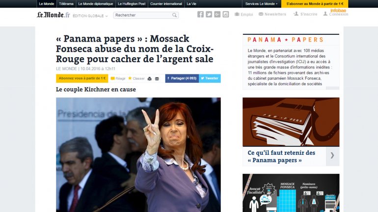 Le Monde vincula a Cristina Kirchner con una maniobra de lavado de dinero que usó el nombre de la Cruz Roja
