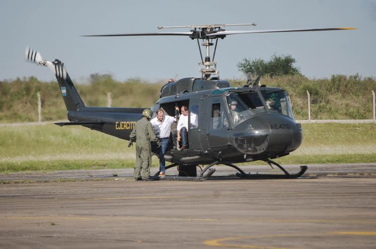 Emergencia Hídrica - Corral y Macri - Helicóptero