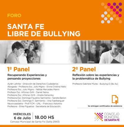 Se llevará a cabo el Foro “Santa Fe Libre de Bullying”