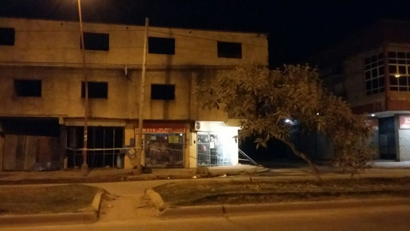 Incendio en un taller de motos