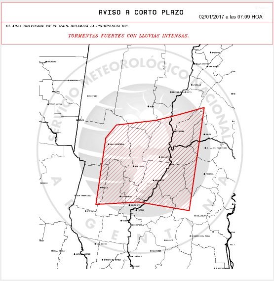 Alerta meteorológico para Santa Fe, Corrientes y Entre Ríos