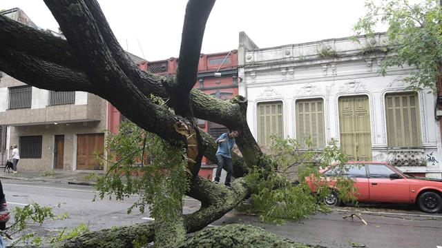 Temporal en Uruguay dejó 17 heridos y fuertes daños
