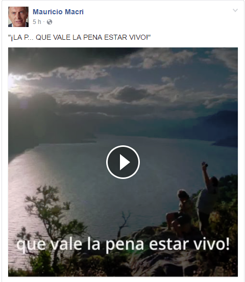 El peculiar mensaje de Macri en Facebook