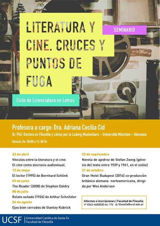Ciclo sobre Literatura y Cine en la UCSF