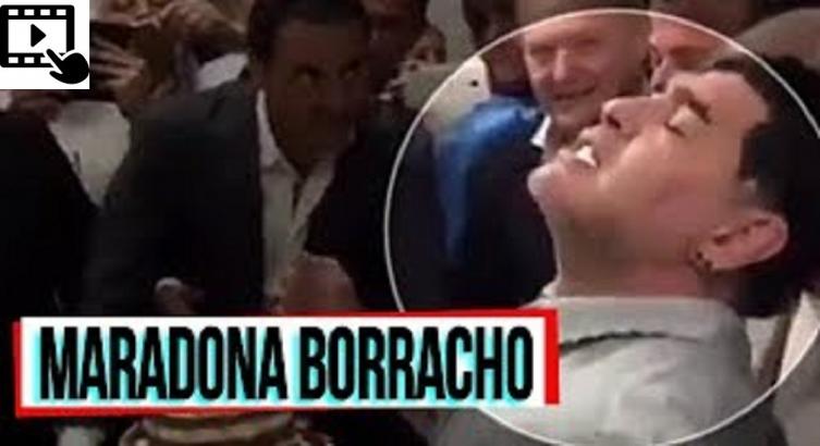 MARADONA TERMINÓ SU FIESTA HOMENAJE EN NÁPOLES BORRACHO (video)