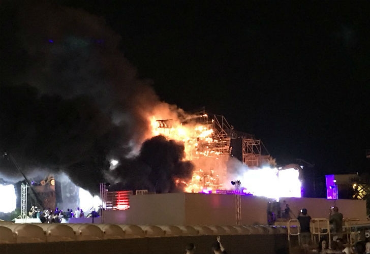 Feroz incendio en la Tomorrowland de Barcelona 