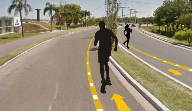 Sendas para corredores en Costanera Este