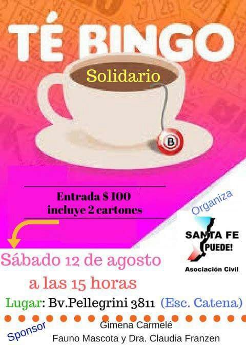 Realizarán un Té Bingo Solidario