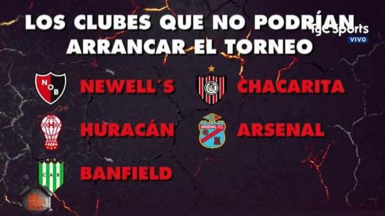LOS EQUIPOS QUE HOY NO PODRÍAN ARRANCAR LA SUPERLIGA