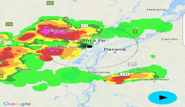 Alertas para Santa Fe: tormentas fuertes, abundantes precipitaciones y caída de granizo