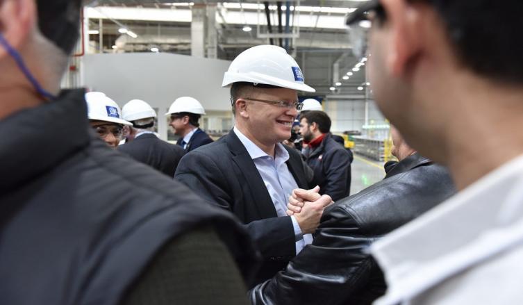 Contigiani en la planta automotriz de General Motors  