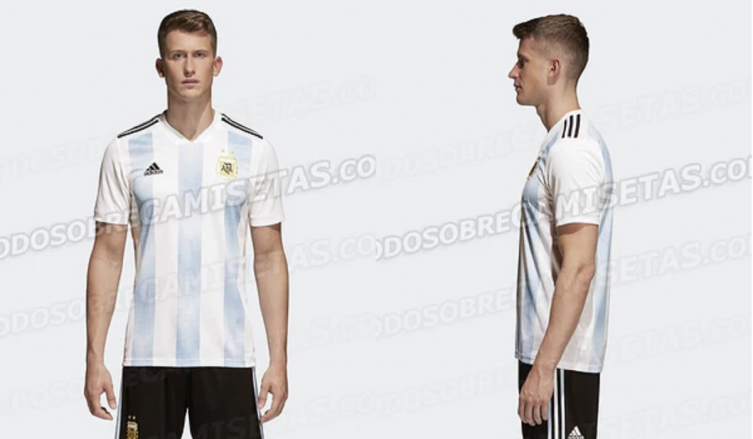 Con tipografía de videojuego, así sería la camiseta de Argentina en Rusia 2018