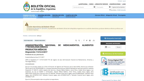 La ANMAT prohibió el uso y la distribución de productos médicos y alimenticios