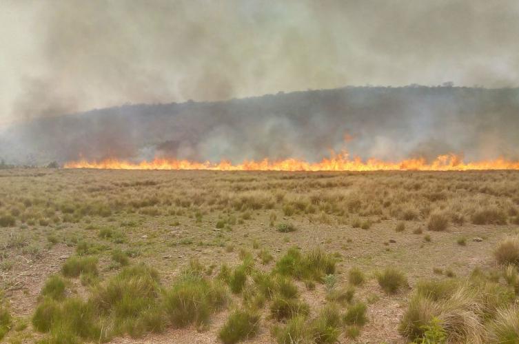 Córdoba: Bomberos continúan combatiendo el fuego en Traslasierra
