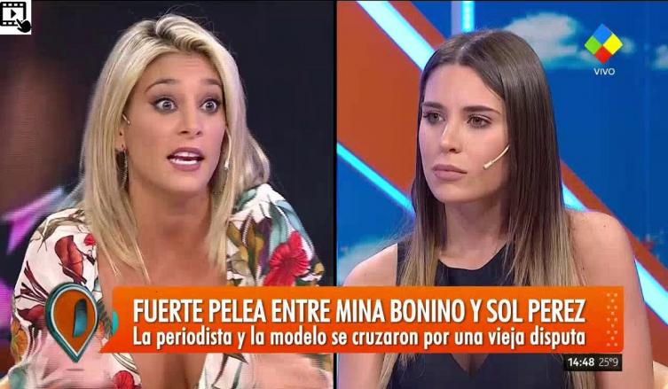 FUERTE CRUCE ENTRE MINA BONINO Y SOL PÉREZ