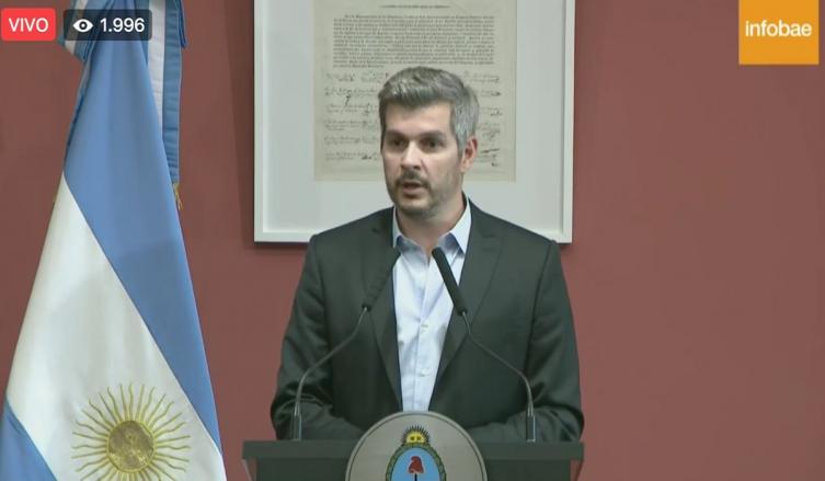 El Jefe de Gabinete Marcos Peña brinda una conferencia de prensa en vivo ahora