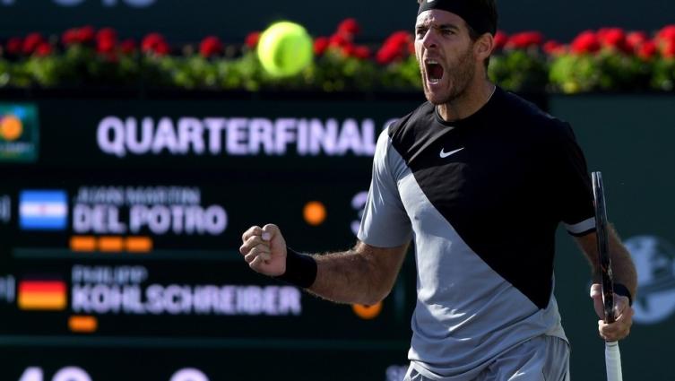 Del Potro se metió en semis de Indian Wells y ahora chocará con Raonic