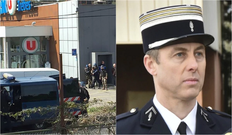 Murió el policía héroe que se cambió por rehenes en el ataque terrorista a un supermercado en el sur de Francia