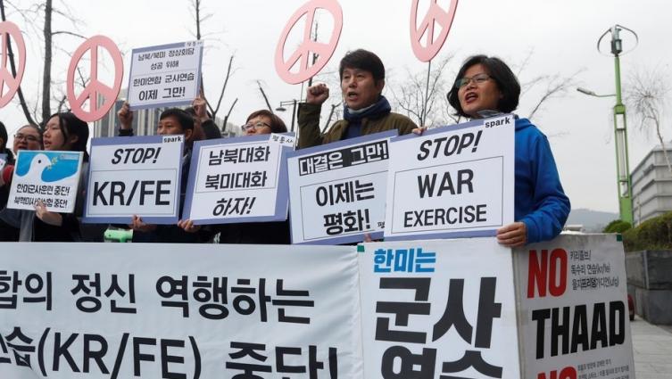 EE.UU. y Corea del Sur iniciaron sus maniobras militares, con mayor discreción
