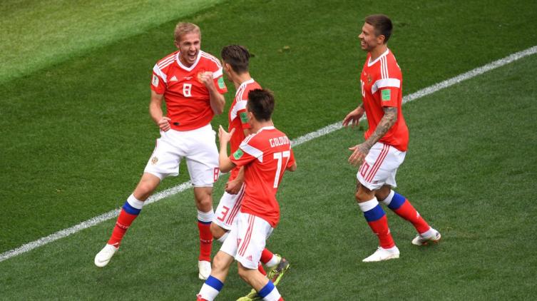 Mundial: Rusia le ganó 5 a 0 a la Arabia de Pizzi
