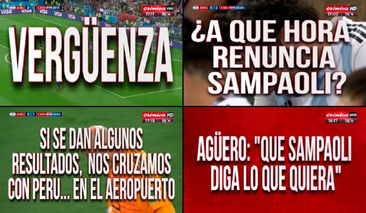 Las placas más calientes de Crónica HD tras la derrota de la Selección ante Croacia