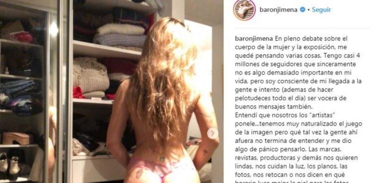 Jimena Barón se solidarizó con Wanda Nara y mostró su cola 