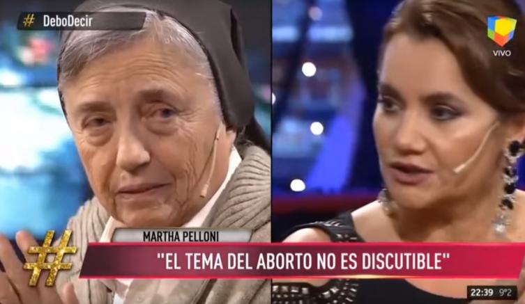 Debate entre la hermana Pelloni y Nancy Pazos sobre la legalización del aborto