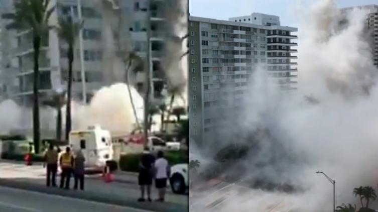 Impactante: colapsó un edificio en Miami Beach