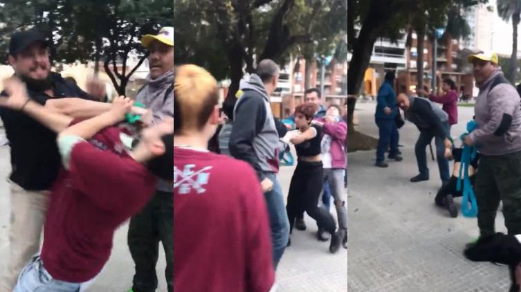 Brutal agresión a jóvenes que se manifestaban a favor del aborto en Santa Fe