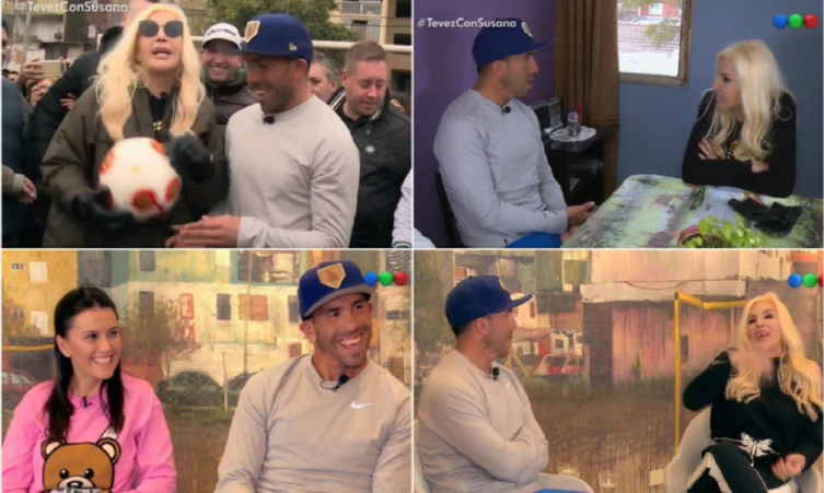 La vuelta de Susana Giménez a la tv: recorrió, en tacos, los pasillos de Fuerte Apache junto a Carlos Tevez