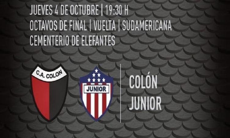 Copa Sudamericana: Colón buscará dar vuelta la serie ante Junior y pasar a cuartos