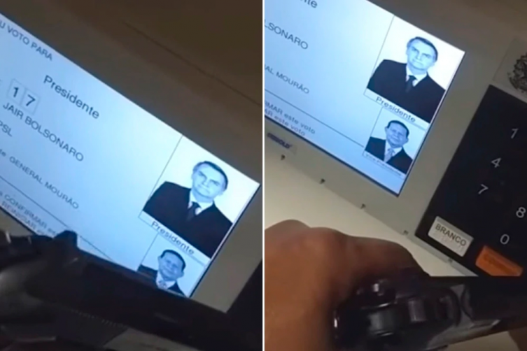 Polémica por simpatizantes de Jair Bolsonaro votando con armas de fuego