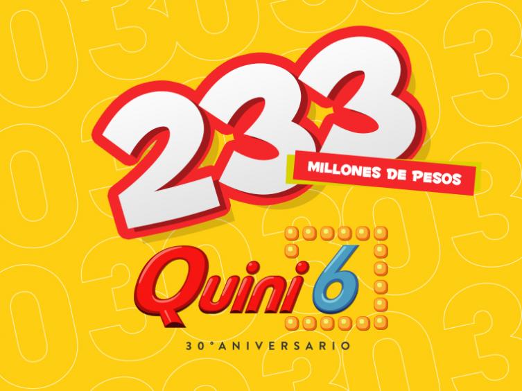 Esta noche se sortearán $233 millones en el Quini 6