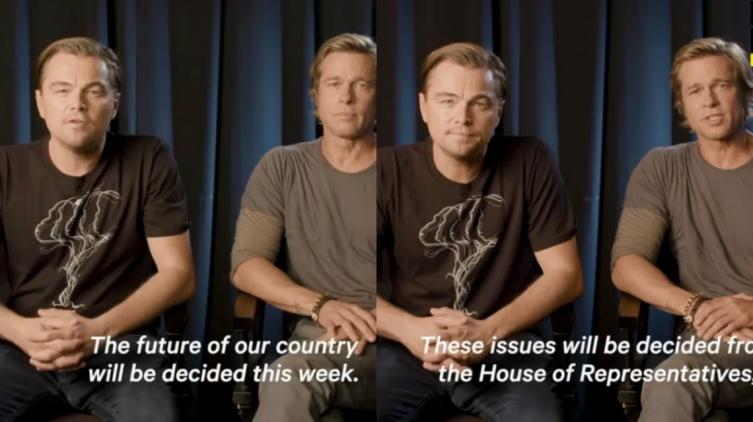Leo Di Caprio y Brad Pitt, juntos en un video por las elecciones en Estados Unidos