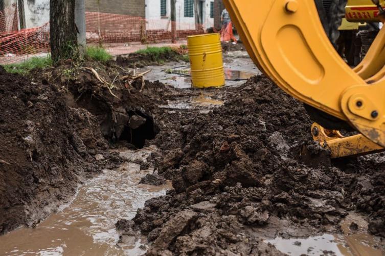 Se intervino una obra provincial para evitar anegamientos