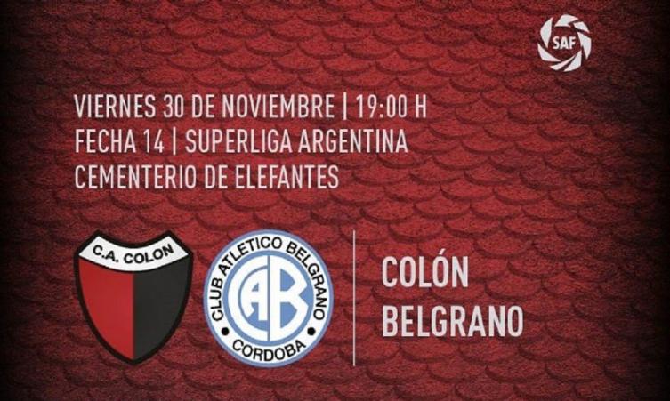 Con el debut de Fuertes en la Superliga Colón recibe a Belgrano en el Brigadier