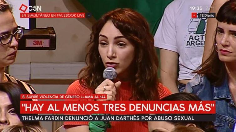 La actriz Thelma Fardín denunció a Juan Darthés por abuso sexual