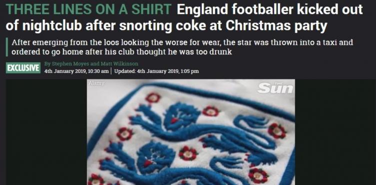 Aseguran que una figura de la Premier League fue descubierta cuando consumía cocaína en un boliche