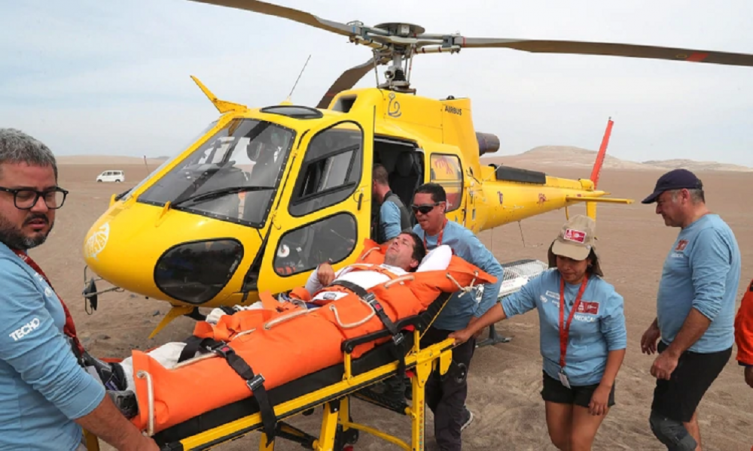 Dakar: Orly Terranova sufrió un golpe y debió ser trasladado en helicóptero