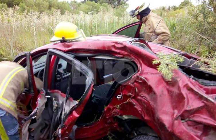 Chocaron con su auto y los atacaron las abejas