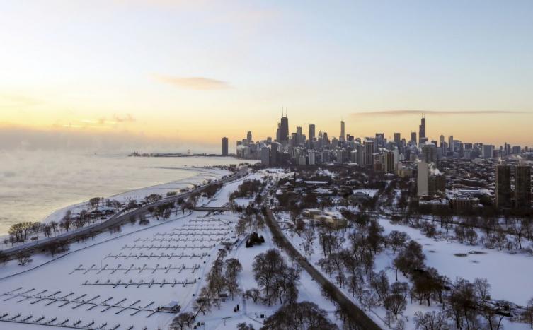 Chicago congelado por la ola polar