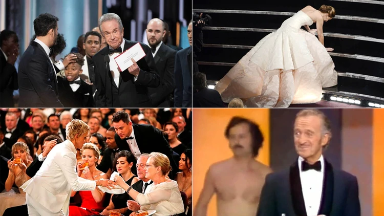 Bloopers, papelones y momentos divertidos de la historia de los premios Oscar