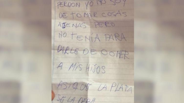 Robó una billetera y pidió perdón 